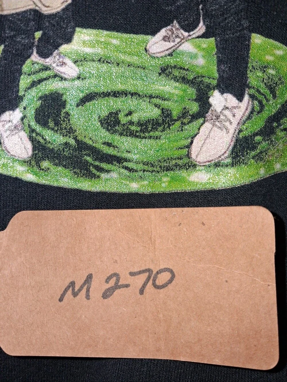 Supreme Jerzees Black Crewneck Hoodie with Rick And Morty Graphic Mens Medium